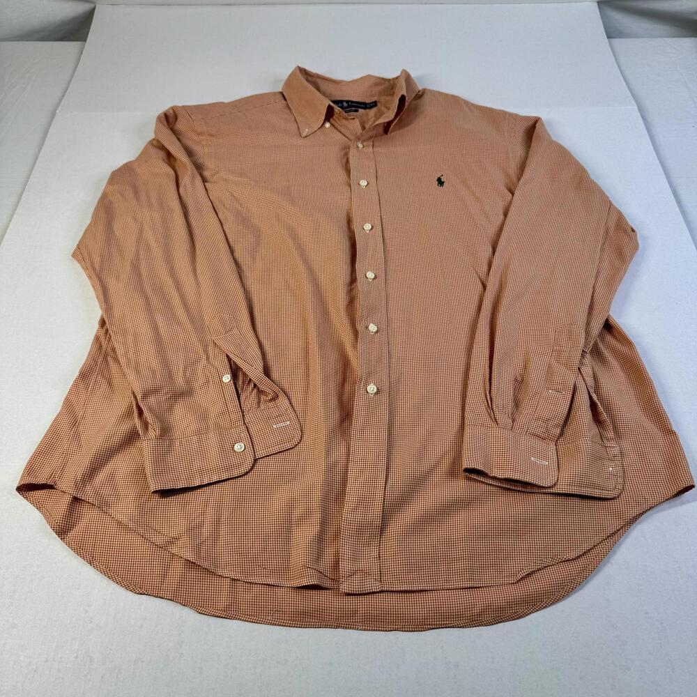 Ralph Lauren Men’s Orange Long Sleeve Button Up Shirt XL